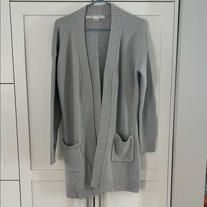 Max Studio Light Gray Textured Cardigan
